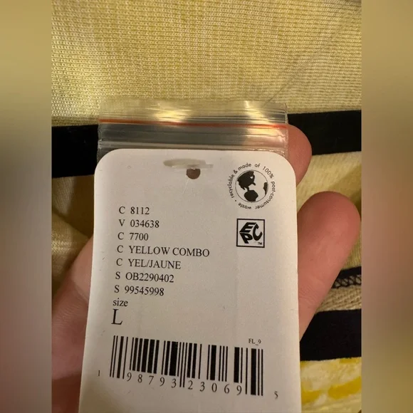 NWT Free People We The Free Always Sunny Tee - yellow combo - large - Picture 9 of 9